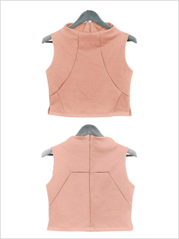 Cantaloupe Coral Victoria Crop Top