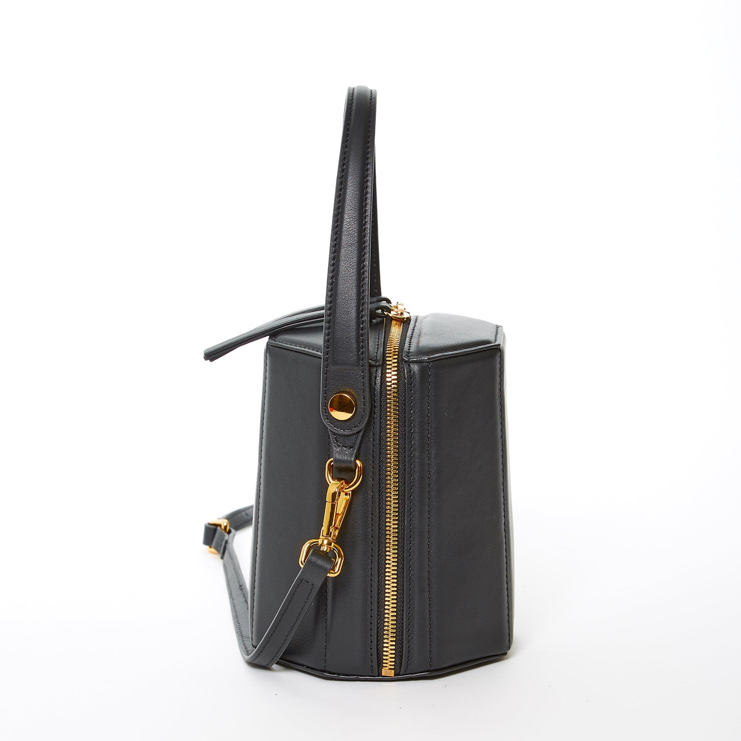 SUSU Black Purse Leather Bucket Bag Small Crossbody Purse Women's Handbag
