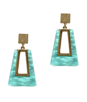 TRAPEZOID RESIN EARRING-0