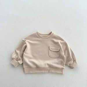 Open image in slideshow, Arrival Kids Unisex Soft Comfortable Long Sleeves Solid Color Top Casual Pullover-3

